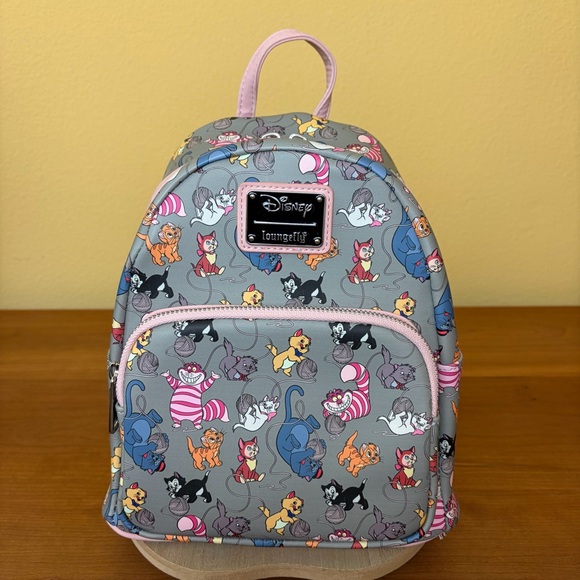 Loungefly Handbags - Loungefly Disney Cats Gray Pink Mini Backpack